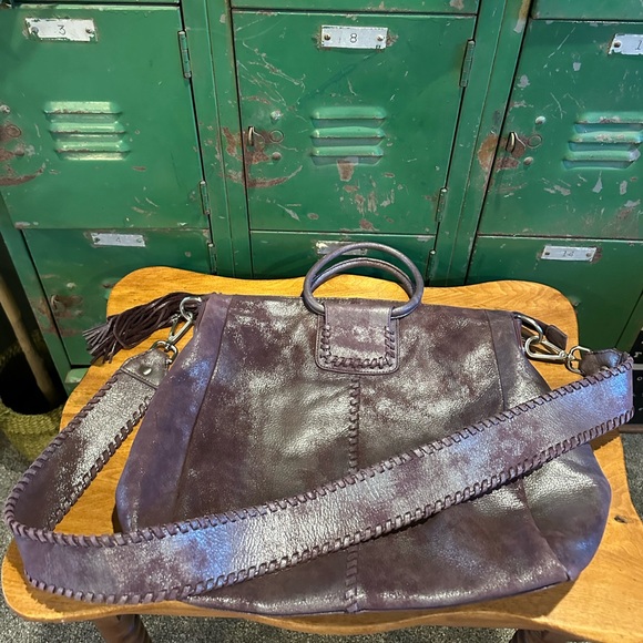 HOBO Sheila Large Satchel Plum Graphite Purse - Picture 10 of 13